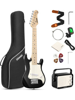 Donner DSJ-100BK Bundle Ηλεκτρική Κιθάρα 3/4 ST Style με Ταστιέρα Maple