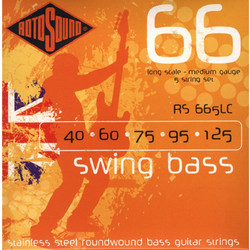 Rotosound RS665LC Σετ 4 Χορδές Ηλεκτρικού Μπάσου Stainless Steel 40-125" Medium Tension