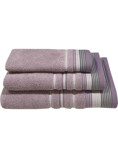 Πετσέτα Χεριών Pennie Satin Stripe Lilac Cotton Komvos (30x50) 1Τεμ