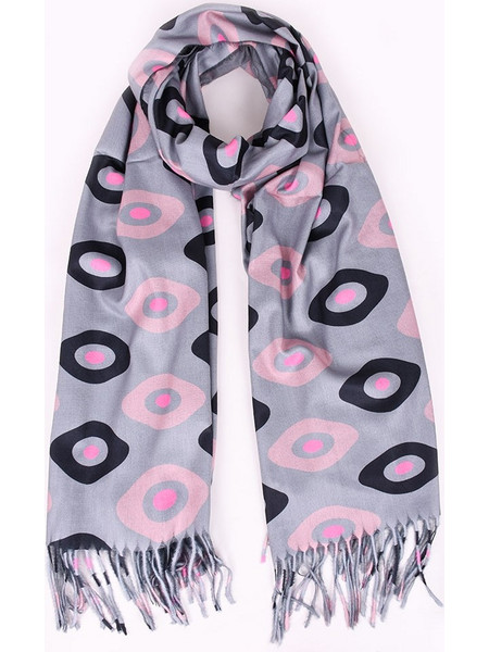 Γυναικεία πασμίνα με σχέδια cashmere Γκρι