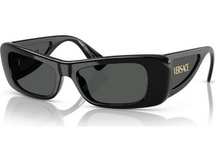 Versace VE4481 GB1/87 Ανδρικά Γυαλιά Ηλίου Ορθογώνια Κοκάλινα Μαύρα με Μαύρο Φακό