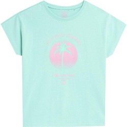 4F Παιδικό T-Shirt Κοντομάνικο Τιρκουάζ JSS23T-TSHF397-47S