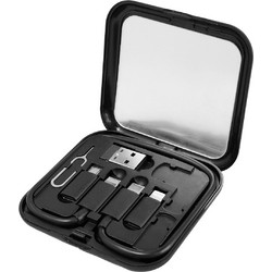 POWERTECH all in one κιτ φόρτισης με καλώδιο & αντάπτορες CAB-U162, 60W, 30cm, μαύρο CAB-U162