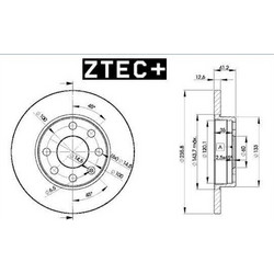 ΔΙΣΚΟΠΛΑΚΕΣ ZTEC+ AR145/6/F/PU85+NM/BO/A 257X12 1τμχ