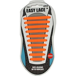 Easy Lace Κορδόνια Παπουτσιών Ελαστικά Σιλικόνης Πορτοκαλί 20τμχ