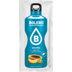 Bolero Σκόνη για παρασκευή Χυμού ή Επιδορπίου Χωρίς Ζάχαρη (Εxotic-Εξωτικά Φρούτα) 9gr