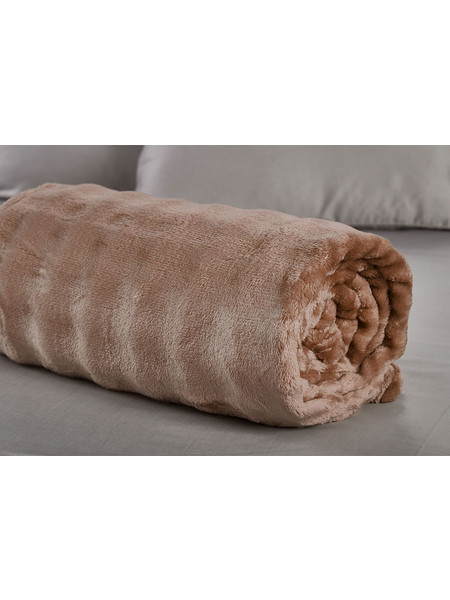 Κουβέρτα Fleece Μονή (160x220) Whitegg KB158 3-Coffee