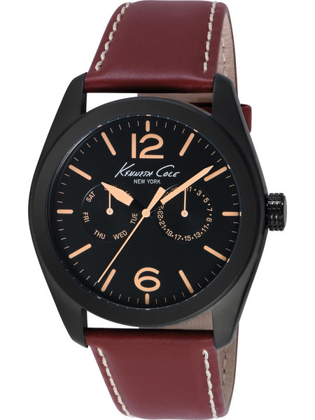 Kenneth Cole Ανδρικό Ρολόι Χρονογράφος με Κόκκινο Δερμάτινο Λουράκι IKC8063