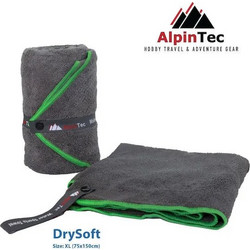 AlpinTec Drysoft XL - Πετσέτα Microfiber 75x150 cm, Χρώμα: Green