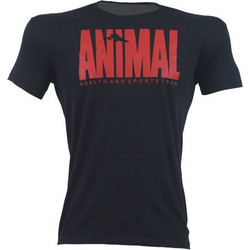 T-SHIRT ANIMAL Μαύρο Με Κόκκινο Logo 21148 (H&S)