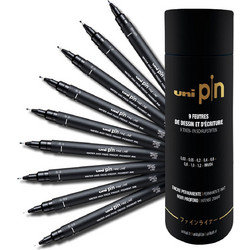 Μαρκαδόροι Σχεδίου Uni PIN Tube Finerliner με πάχος μυτών 0.03/0.05/0.2/0.4/0.6/0.8/1.0/1.2mm - 9 τεμάχια PIN TUBE EN_9P