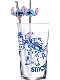 STITCH - Set of Premium XXL Glass 16oz + Twin Metal Straw
