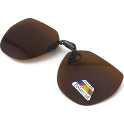 Clip On Flip Up Cat Eye Brown