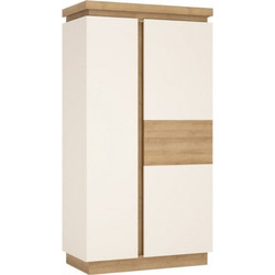 PoliHome Δίφυλλη Ντουλάπα Ρούχων Lynx Λευκή 103.1x56x198.5cm 162286089