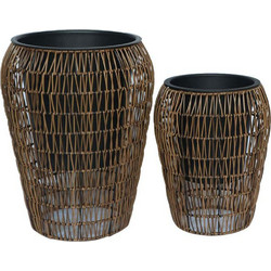 Fylliana FL21897 Σετ Κασπώ Poly Rattan Καφέ 39x50cm / 30x39cm 2τμχ 327-125-164