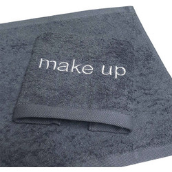 Λαβέτα με κέντημα Make Up Cotton 100% 500gr/m2 30x30 Grey