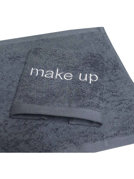 Λαβέτα με κέντημα Make Up Cotton 100% 500gr/m2 30x30 Grey