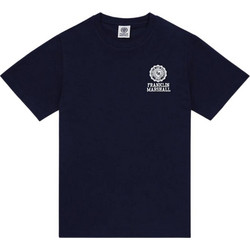 Franklin & Marshall Unisex T-shirt Agender με τύπωμα λογότυπου Crest - ΜΠΛΕ