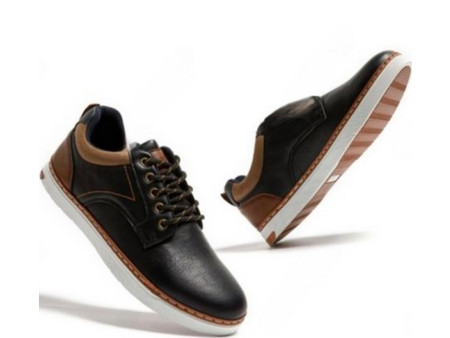ΑΝΔΡΙΚΟ SNEAKERS ΜΑΥΡΟ CASUAL ΜΕ ΚΟΡΔΟΝΙ