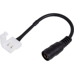 STRIPART 70740 Ενωτικός Ταχυσύνδεσμος με 15cm Καλώδιο Τροφοδοσίας για Μονόχρωμη Ταινία LED 2Pin 10mm σε DC Θηλυκό Σύνδεσμο 2.1mm IP20 - Μ15 x Π1.2 x Υ1.2