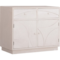 ΜΠΟΥΦΕΣ ΣΕΙΡΑ SANTORINI HM18046 MDF ΣΕ ΥΠΟΛΕΥΚΟ ΧΡΩΜΑ-2 ΣΥΡΤΑΡΙΑ & 2 ΠΟΡΤΕΣ 107x38x82,5Υεκ