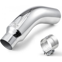 Άκρο Εξάτμισης VEVOR Elbow, 101,6mm Inlet, 152,4mm Outlet, 584mm Συνολικό Μήκος, Χρωμιωμένο Άκρο Εξάτμισης με Σφιγκτήρα για Φορτηγό/Σεντάν/Σπορ Αυτοκίνητο/SUV, Χρωμιωμένη Δομή για Αντοχή σε Υψηλές Θερ