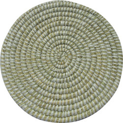 NILE ΣΟΥΠΛΑ 35x35x1cm KANSGRASS ΦΥΣΙΚΟ ΛΕΥΚΟ PVC 6τμχ