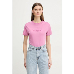 PINKO T-shirt κοντομάνικο με κέντημα με το λογότυπο 101752A339Q48