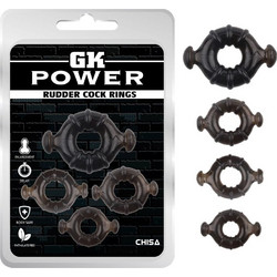 Chisa Novelties Rudder Cock Rings Σετ Ελαστικά Δαχτυλίδια Πέους Μαύρα 4τμχ