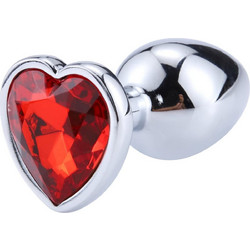Butt plug with diamond heart red Small
