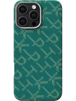 Pitaka Tactile Woven Case, PTK Green/Gold - iPhone 16 Pro - (KI1601PTK)