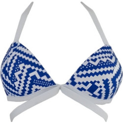 Push up trigon bikini top Μπλέ-Λευκό