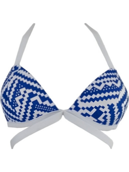 Push up trigon bikini top Μπλέ-Λευκό