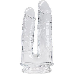Alive Imperium Jelly Διπλό Dildo με Βεντούζα Clear