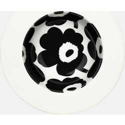 Πιάτο Βαθύ Oiva Unikko 074370 100ml Φ20x4,7cm White-Black Marimekko Κεραμικό