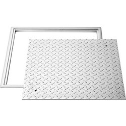 VEVOR Τετράγωνο Καπάκι Λεκάνης με Βάση, 600x600mm Βαρέος Τύπου Αντιολισθητικό Καπάκι Επιθεώρησης από Ανθρακούχο Χάλυβα για Πεζοδρόμια και Κήπους JGJKJFTSJGJKATG7Y001V0