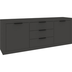 Μπουφές Doha pakoworld σε ανθρακί απόχρωση 210x45x80.5εκ