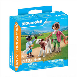 Playmobil Duo Pack Αγρότισσα & Παιδάκι με Μοσχαράκι για 4-10 Ετών 71803