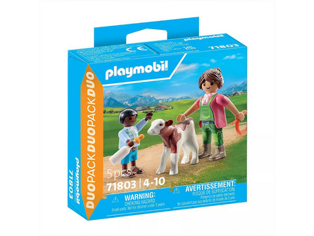 Playmobil Duo Pack Αγρότισσα & Παιδάκι με Μοσχαράκι για 4-10 Ετών 71803