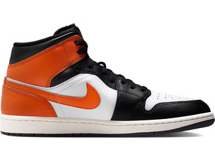 Jordan Air 1 Mid Ανδρικά Sneakers Μποτάκια Πορτοκαλί Μαύρα DQ8426-801