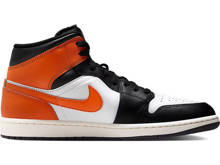 Jordan Air 1 Mid Ανδρικά Sneakers Μποτάκια Πορτοκαλί Μαύρα DQ8426-801