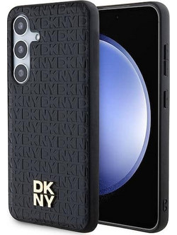 Θήκη - DKNY - Δερμάτινο Μεταλλικό Λογότυπο MagSafe (DKHMS24MPSHRPSK) - Samsung Galaxy S24 Plus - Μαύρο (3666339276874)