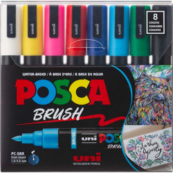 Μαρκαδόροι Σχεδίου Uni Posca PC-5BR Βasic Colors Medium με πάχος μύτης 1-4mm - 8 τεμάχια PC-5BR 8P