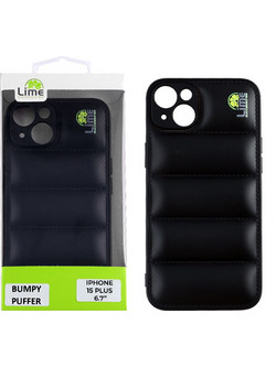 LIME ΘΗΚΗ IPHONE 15 PLUS 6.7" BUMPY PUFFER TPU FULL CAMERA PROTECTION BLACK