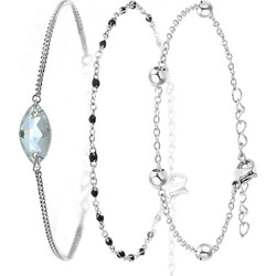 So Charm Σετ 3 Βραχιόλια Ασημί με Κρύσταλλα Swarovski BS4391+B2381N+B2371A