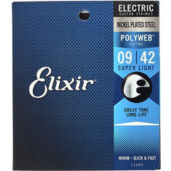 Elixir Strings 12000 Σετ 6 Χορδές Ηλεκτρικής Κιθάρας Nickel Plated Steel 9-42" Extra Light Tension