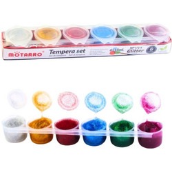 Τέμπερα 15ml Σετ 6 χρωμάτων Glitter - MP172-4