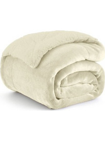 1+1 Δώρο Κουβέρτα Υπέρδιπλη Flannel Sherpa 220x240 Ivory KP113