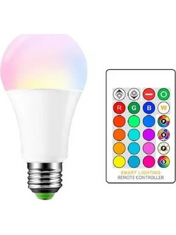 Smart λάμπα LED για ντουί E27 RGBW με τηλεκοντρόλ Rixme