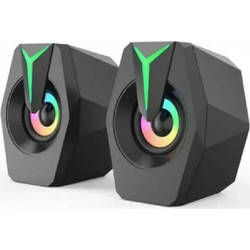 K8 Ηχεία Υπολογιστή 2.0 3W με RGB Φωτισμό Black